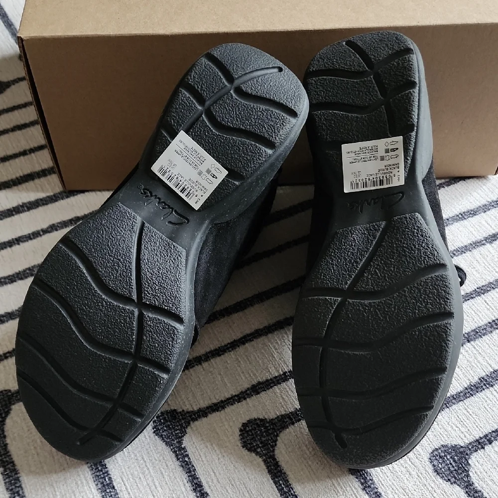 BUNDLE FOR @bliss_treasureClarks Black Suede Ankle Boots with Fold-Over Cuff NWT